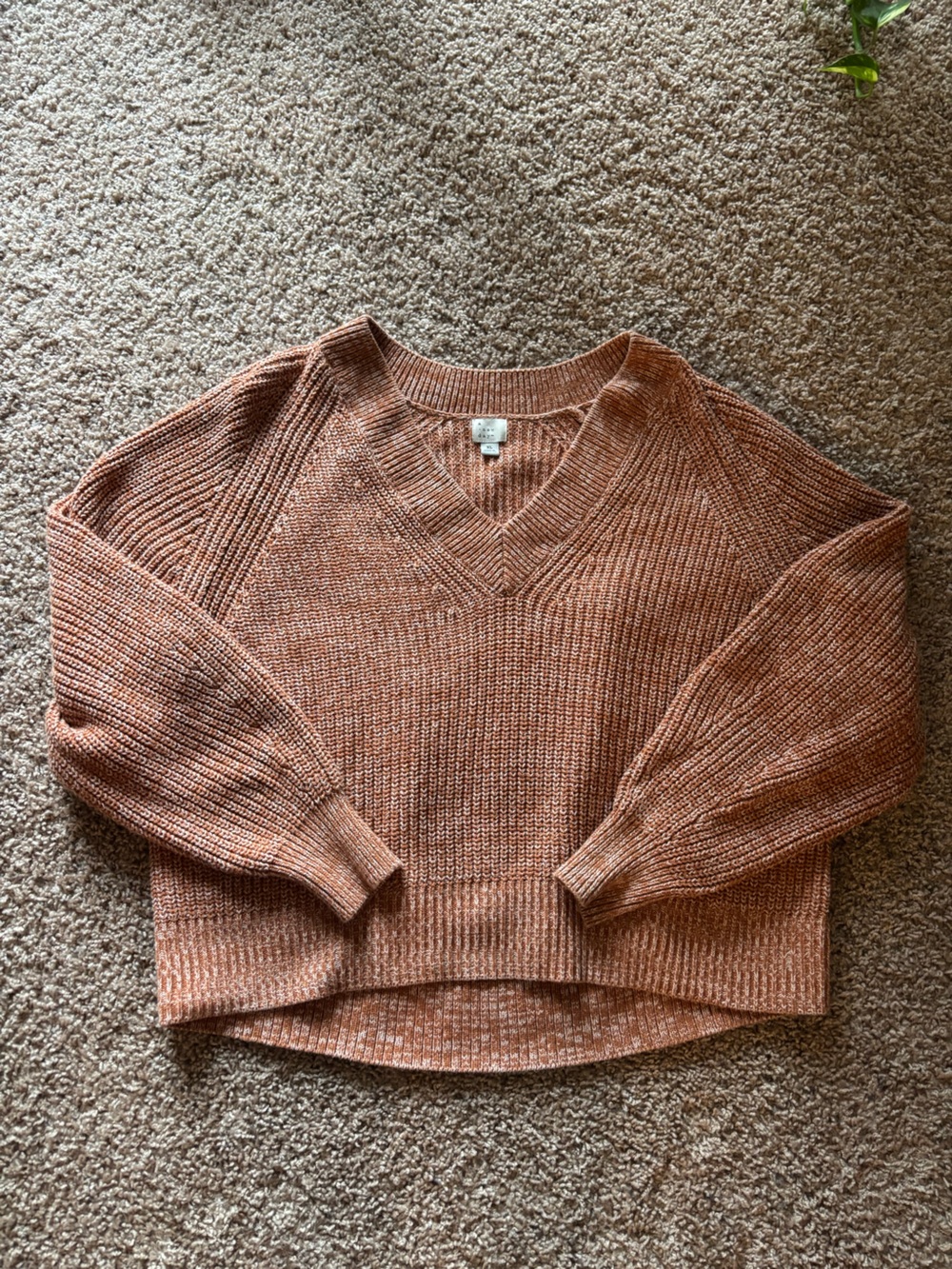 Fall Burnt Orange VNeck Sweater